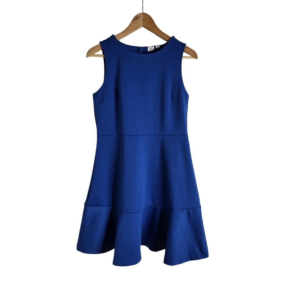 Gap Fit And Flare Flirt Dress Ponte Fitted Bodice Mini Royal Blue Size 8P